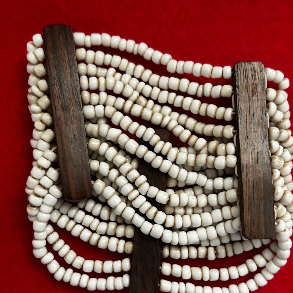 Boho Style Stretch Beaded and Wooden Bracelet